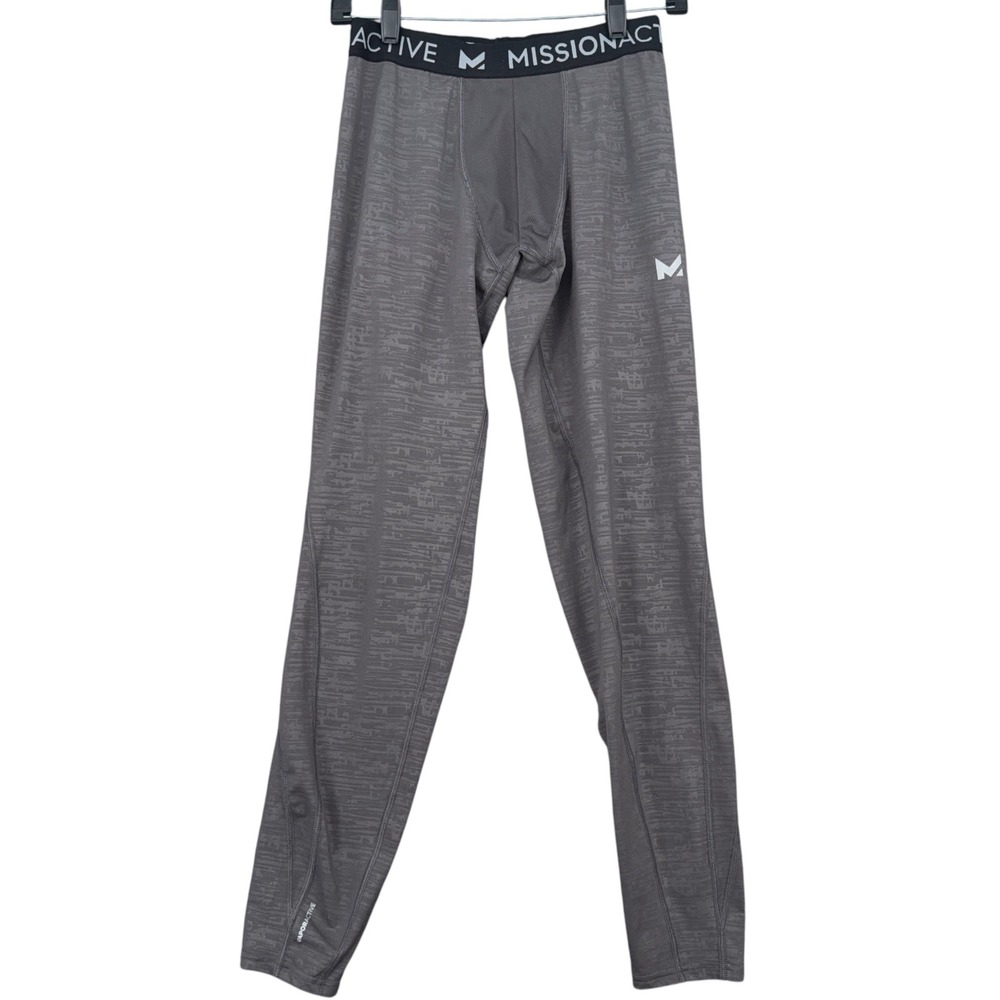 Mission Vaporactive Compression Leggings Mens L Polyester Gray